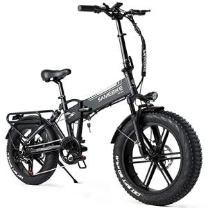 SAMEBIKE Electric Folding Mountain Bike with Fat Tires