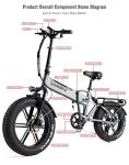 SAMEBIKE Electric Folding Mountain Bike with Fat Tires