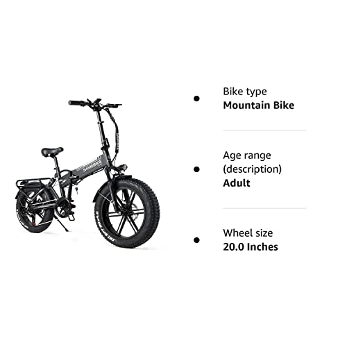 SAMEBIKE Electric Folding Mountain Bike with Fat Tires