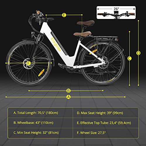 Eleglide T1 Step-Thru Electric Bike, 27.5" City E-Bike