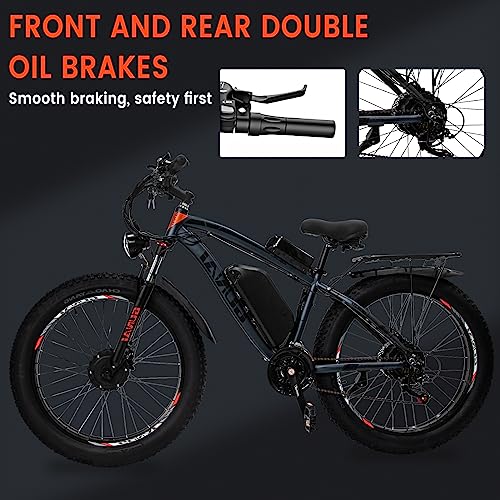 GUNAI 26" Dual Motor Fat Tire Electric Bike