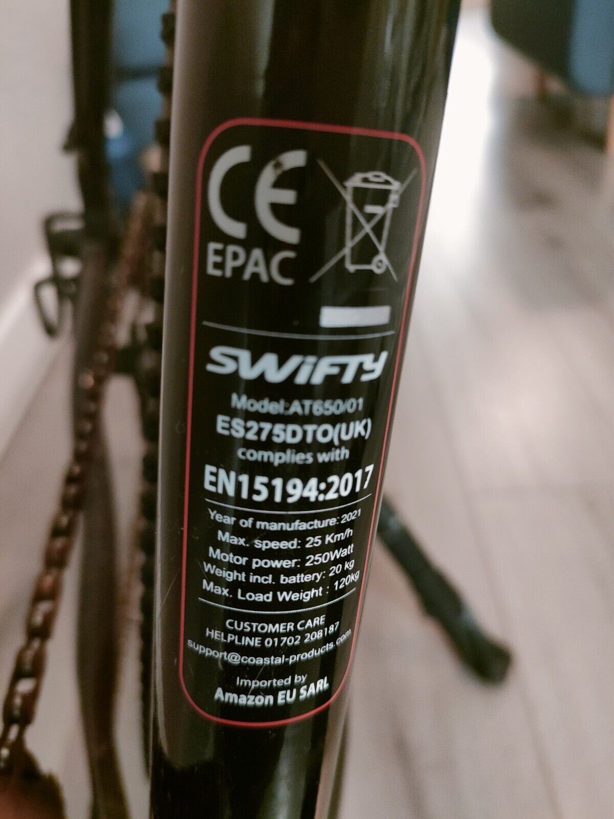 Black and Orange Swifty Electric Mountain Bike