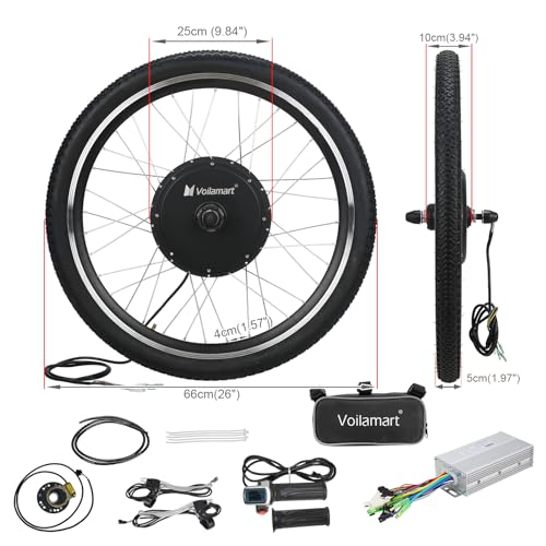 Voilamart 26" Electric Bike Conversion Kit - 48V 1000W
