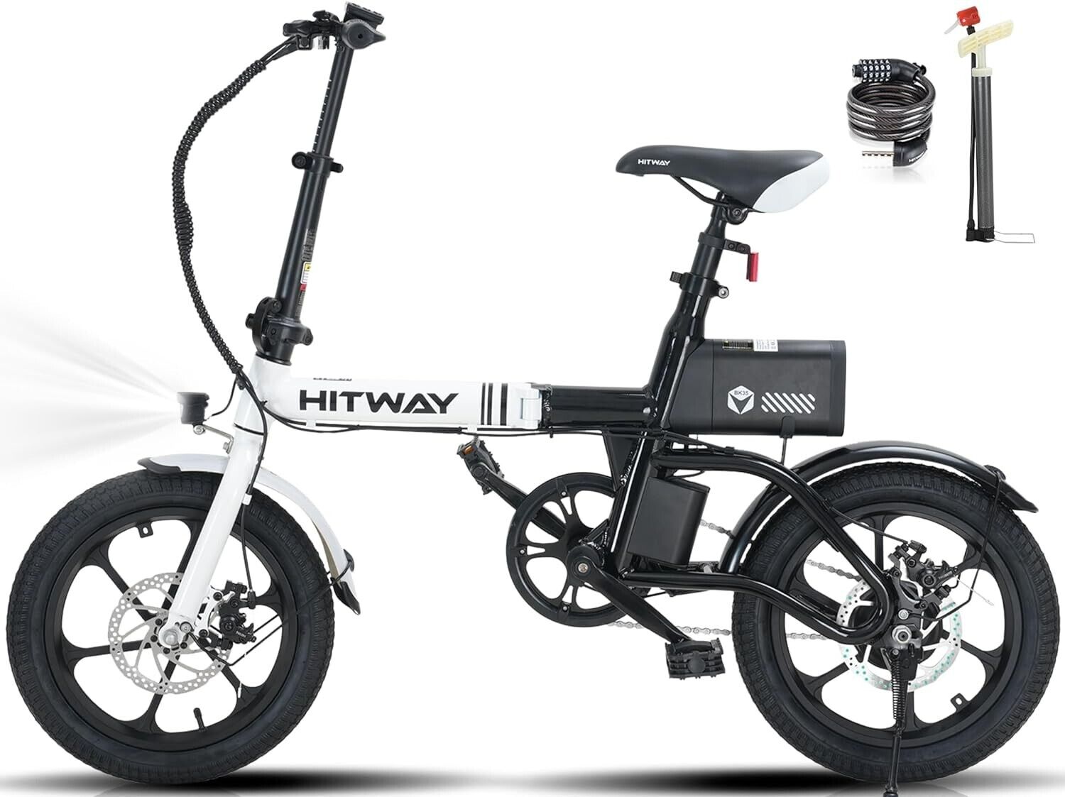 HITWAY BK35 Folding E-Bike, 16" 250W City Electric