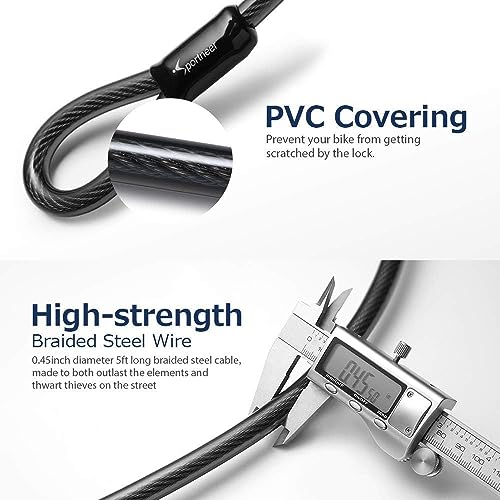 Sportneer Electric Bike Lock with Heavy Duty 16mm D-Lock