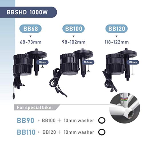 DERUIZ Mid Drive 1000W 48V 52V BBS03 Electric Bike Conversion Kit with Lithium Battery and Charger Ebike Motor Kits System for MTB Road City Folding Bike