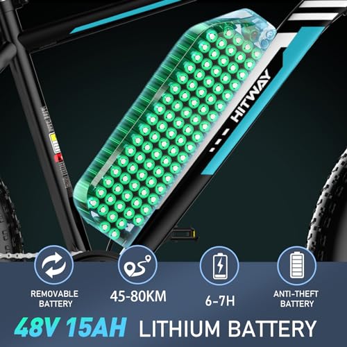 HITWAY E-Mountain Bike, 26" Electric Bicycle, 7-Speed