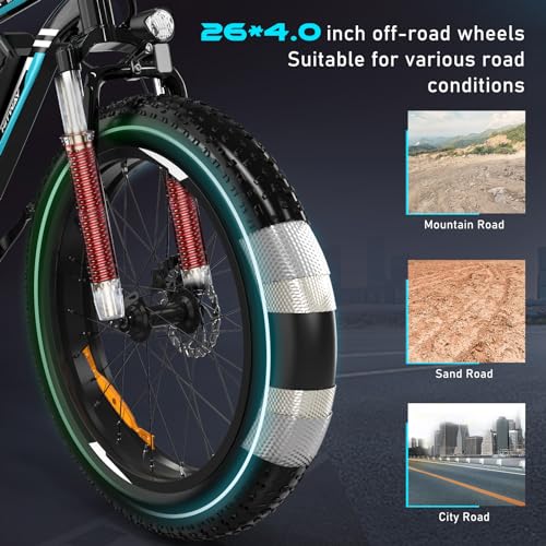 HITWAY E-Mountain Bike, 26" Electric Bicycle, 7-Speed
