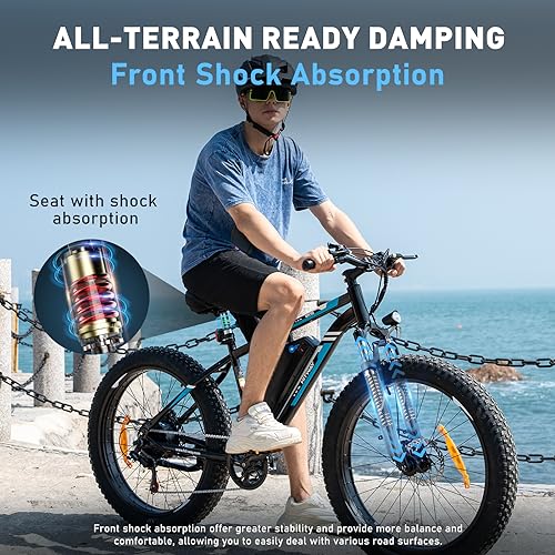 HITWAY E-Mountain Bike, 26" Electric Bicycle, 7-Speed