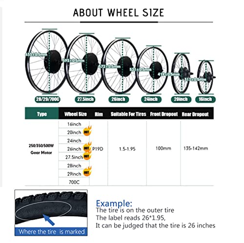 HPDONM Electric Bike Front Wheel Conversion Kit