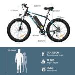 HITWAY E-Mountain Bike, 26" Electric Bicycle, 7-Speed