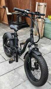 Black Fat Tyre Folding E-Bike