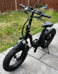 Black Fat Tyre Folding E-Bike