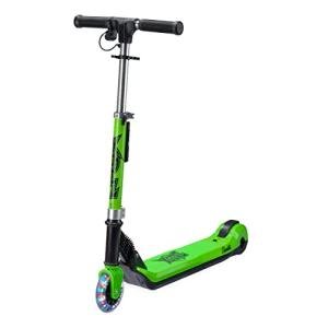 Electric Foldable Kids Scooter, LED Light-Up Wheel, Green