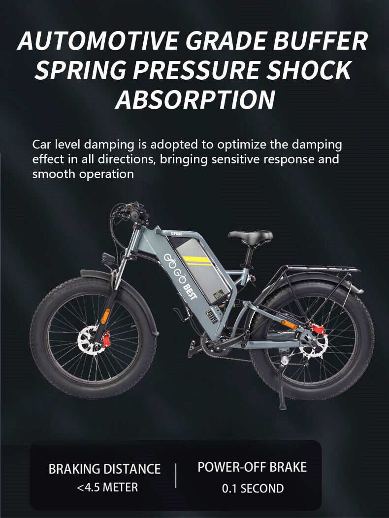26" Electric Bike 1000W Motor Fat Tire E-City Bike