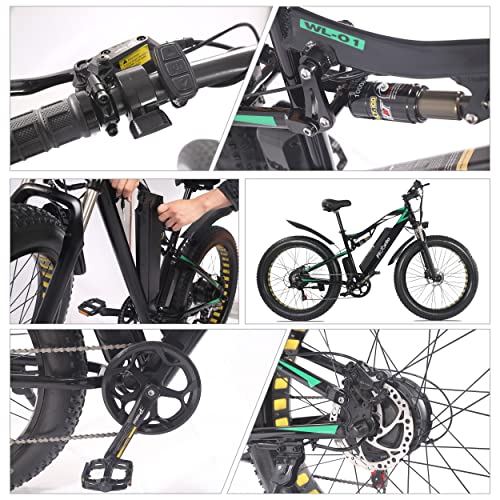 Ficyacto 26" E-MTB 48V17AH Dual Suspension, 7 Speeds