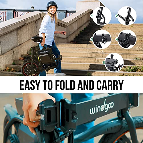Windgoo 14" Portable Folding Electric Bike, 36V 6.0Ah