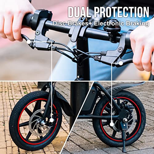 Windgoo 14" Portable Folding Electric Bike, 36V 6.0Ah