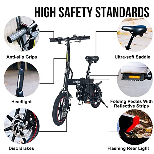 Windgoo 14" Portable Folding Electric Bike, 36V 6.0Ah