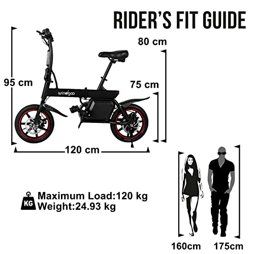Windgoo 14" Portable Folding Electric Bike, 36V 6.0Ah