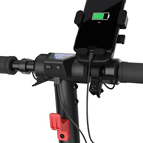 Black Electric Scooter with LED Light and Digital Display