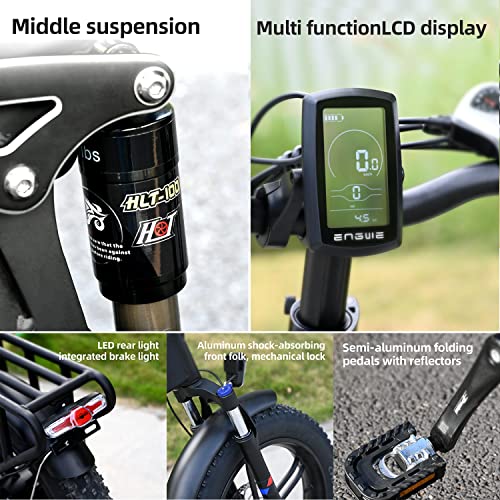 ENGWE 250W Electric Bike-Foldable, 20"×4.0", Off-Road Tyres (Black)