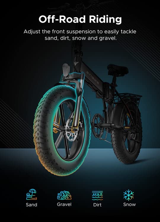 ENGWE Electric Bike 20" Fat Tire, 7-Speed E-bike
