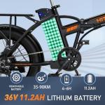 HITWAY 20" Fat Tire Electric Bike, 250W Folding E-Bike
