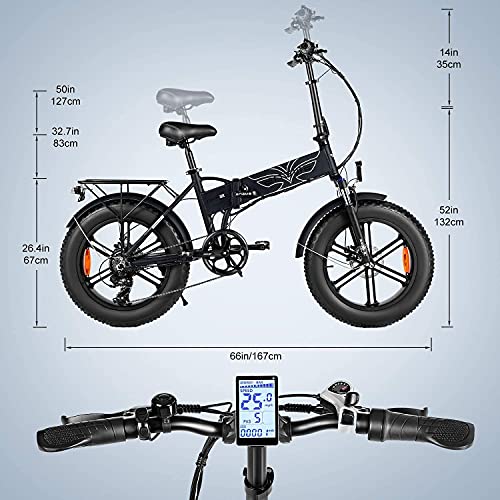 ENGWE Electric Bike 20" Fat Tire, 7-Speed E-bike
