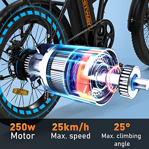 HITWAY 20" Fat Tire Electric Bike, 250W Folding E-Bike