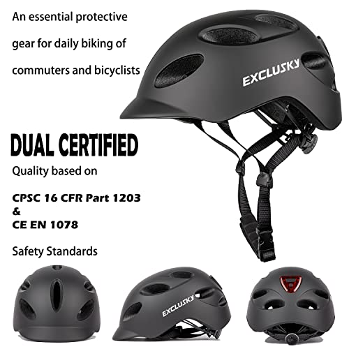 Exclusky Urban Electric Bike Helmet with USB Light