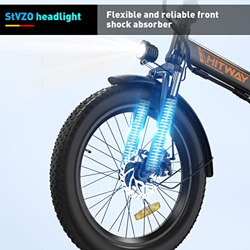 HITWAY 20" Fat Tire Electric Bike, 250W Folding E-Bike