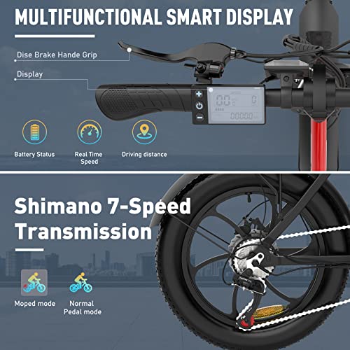 20" Fat Tire Electric Bike with 7-Speed Shimano