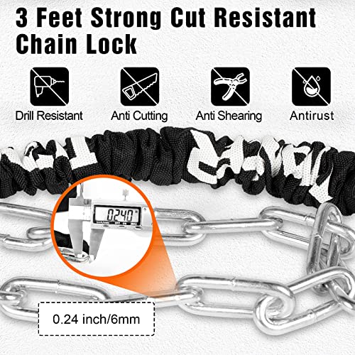 High Security Bike Chain Lock - Heavy Duty - Anti-Theft