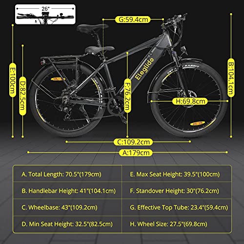 Eleglide T1 Electric Mountain Bike, 27.5", LCD Display