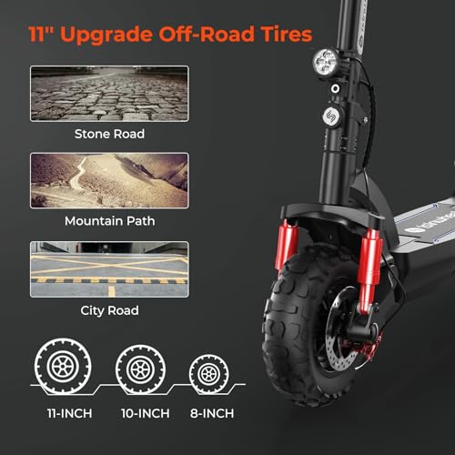 isinwheel 11" Off-road Electric Scooter, 45km Range, LCD Display