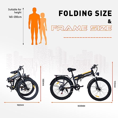 HITWAY 26" Electric Bike, 250W Motor, Foldable