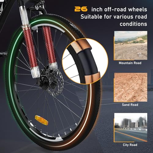 HITWAY 26" E Mountain Bike with Removable Battery