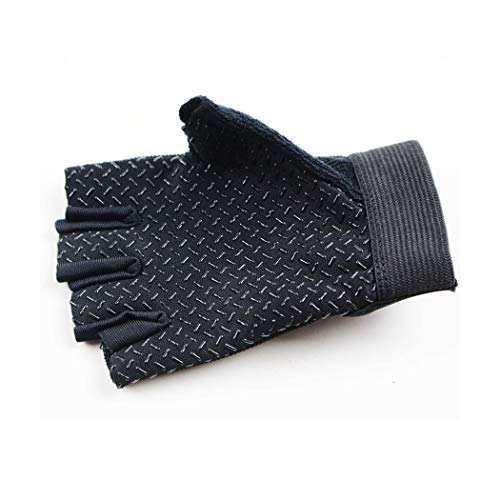 Kids' Anti-Slip Half-Finger Cycling Gloves - Black