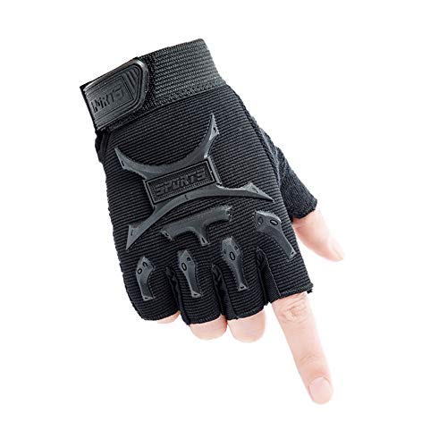 Kids' Anti-Slip Half-Finger Cycling Gloves - Black