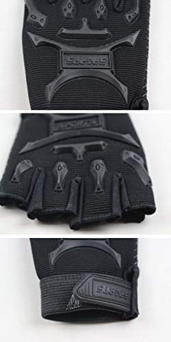 Kids' Anti-Slip Half-Finger Cycling Gloves - Black