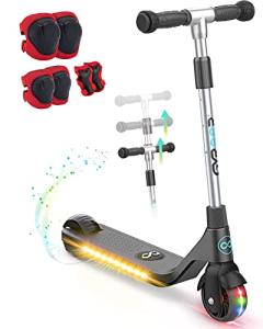 Kid's Electric Scooter with 6-in-1 Knee Pads Set