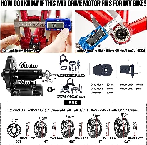 Bafang BBS02B 48V 750W Mid Drive Electric Bike Conversion Kit
