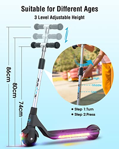 Kid's Electric Scooter with 6-in-1 Knee Pads Set