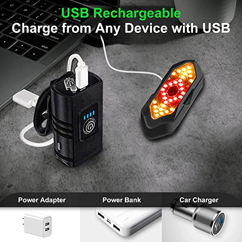 USB Rechargeable Bike Lights with 6+5 Modes