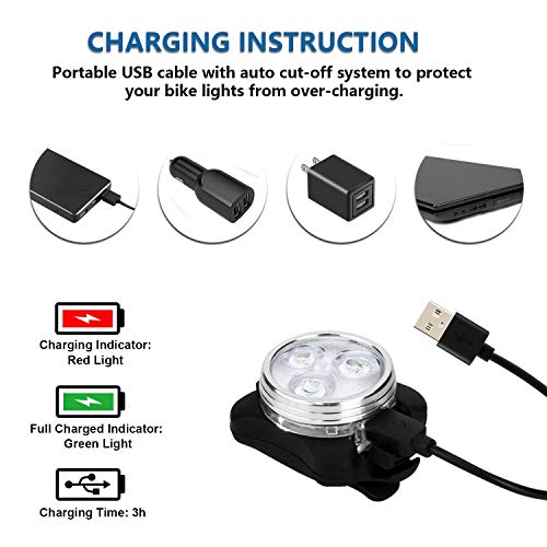 USB Rechargeable Bike Light Set