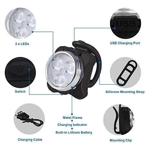 USB Rechargeable Bike Light Set