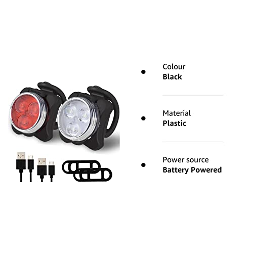 USB Rechargeable Bike Light Set