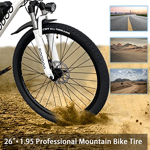 SOODOO 26'' Electric Mountain Bike with 27 Gears