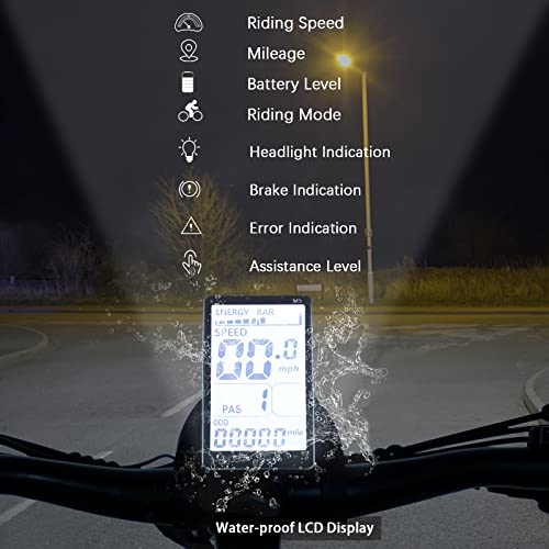 SOODOO 26'' Electric Mountain Bike with 27 Gears